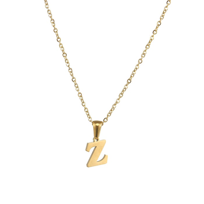 1 piece simple series simple letter stainless steel  gold plated women pendant necklaces
